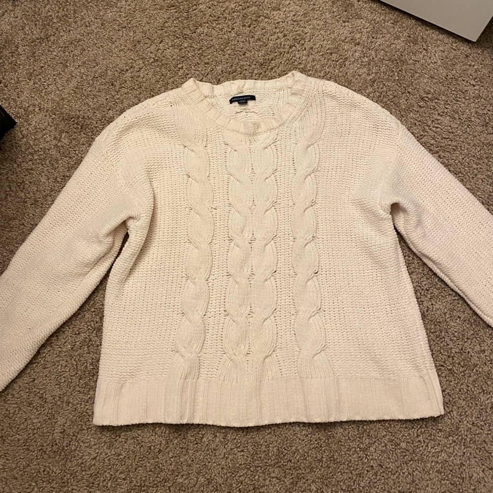 American Eagle Chenille Crewneck Knit Sweater
